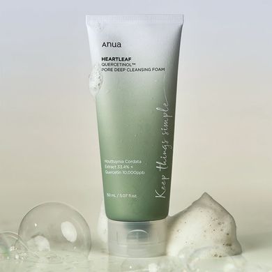 Пінка для глибокого очищення пор Anua Heartleaf Quercetinol Pore Deep Cleansing Foam