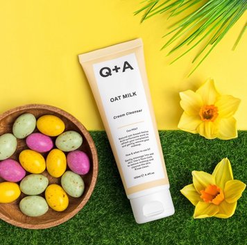 Очищувальний крем для обличчя з вівсяним молоком Q+A Oat Milk Cream Cleanser