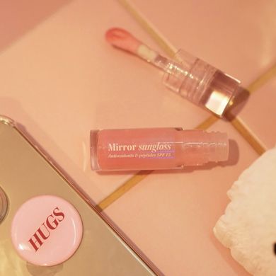 Сонцезахисний блиск для губ Hugs Mirror Sungloss Antioxidants & Peptides SPF 15+ PA++