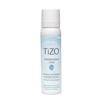 Мінеральна сонцезахисна пінка для обличчя та тіла тонувальна TiZO Sheerfoam Body & Face Tinted SPF 30