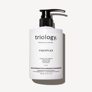 Відновлювальний шампунь для пошкодженого та фарбованого волосся Triology. Fiberplex