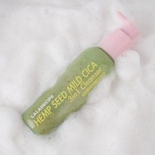 Пінка для вмивання 3-в-1 з екстрактом насіння конопель LALARECIPE Hemp Seed Mild Cica 3in1 Cleanser