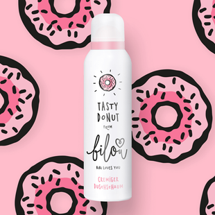 Пінка для душу Свіжий пончик з Полуничною начинкою Bilou Tasty Donut