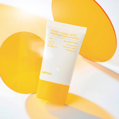 Освітлюючий сонцезахисний крем Celimax Pore+Dark Spot Brightening Care Sunscreen SPF50+ PA++++