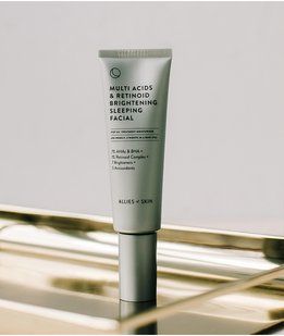 Нічний мультикислотний пілінг з ретинолом Allies of Skin Multi Acids & Retinoid Brightening Sleeping Facial