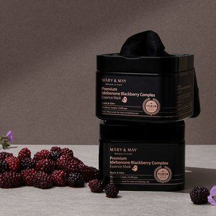 Тканинні маски з ідебеноном MARY&MAY Premium Idebenone Blackberry Complex Ampoule Mask