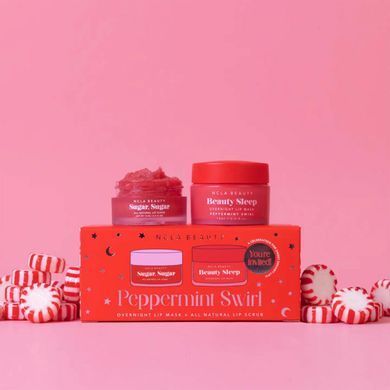Подарунковий міні-набір для губ &laquo;Різдв&rsquo;яний м&rsquo;ятний льодяник&raquo; NCLA Beauty Peppermint Swirl Ornament Lip Care Set