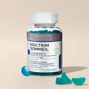 Жувальні цукерки для прискорення засинання на основі мелатоніну Biocyte Noctrim Sommeil 60 шт