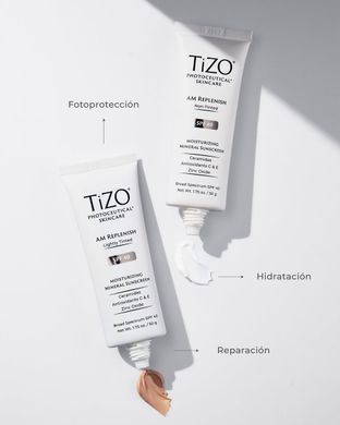 Крем денний поживний з тоном TiZO Photoceutical Skincare AM Replenish Lightly Tinted SPF 40